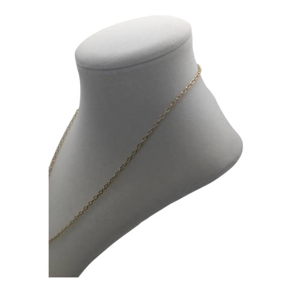 14KT Solid Gold Rolo Hollow Necklace - Picture 4 of 5